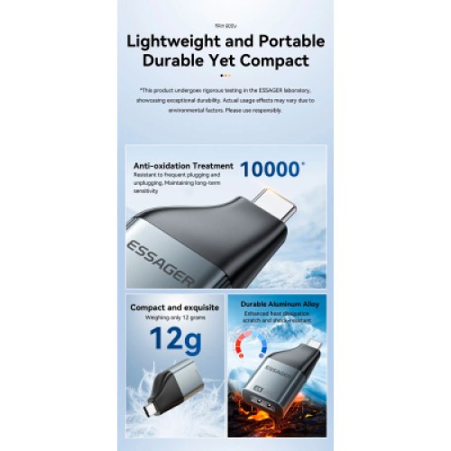 Переходник HDMI F to USB-C M 4K60Hz Essager (EZJHD60-MJ0G-P)