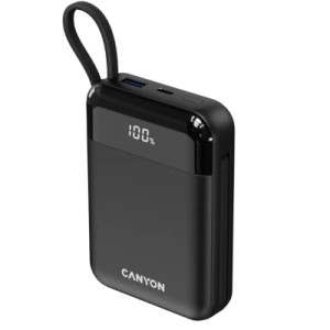 Батарея універсальна Canyon 10000mAh OnPower 104 PD/20W, QC/22.5W built-in cable Black (CNS-CPB104B)