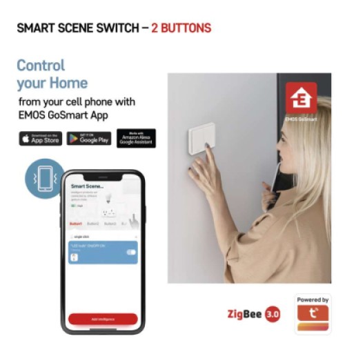 Умный выключатель EMOS H5012 2 buttons ZigBee 3.0 (H5012) Умный выключатель EMOS H5012 2 buttons ZigBee 3.0 (H5012)