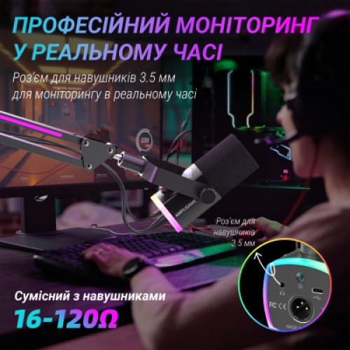 Микрофон Fifine AM8PROT USB/XLR Black (AM8PROT)