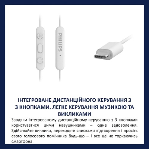Наушники Philips TAE5008WT/00 USB-С White (TAE5008WT/00)