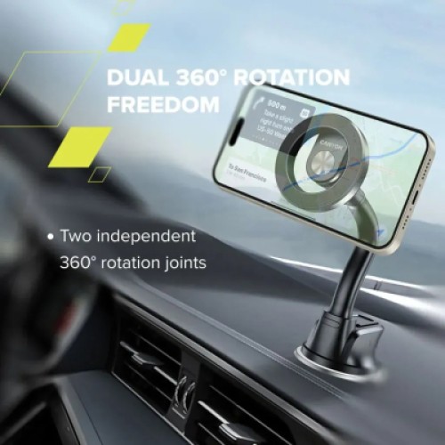 Универсальный автодержатель Canyon Magnetic car holder OnGrip 12 suction + air vent Black (CNS-CCHM12)