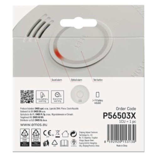 Датчик дыма EMOS P56503X Датчик дыма EMOS P56503X