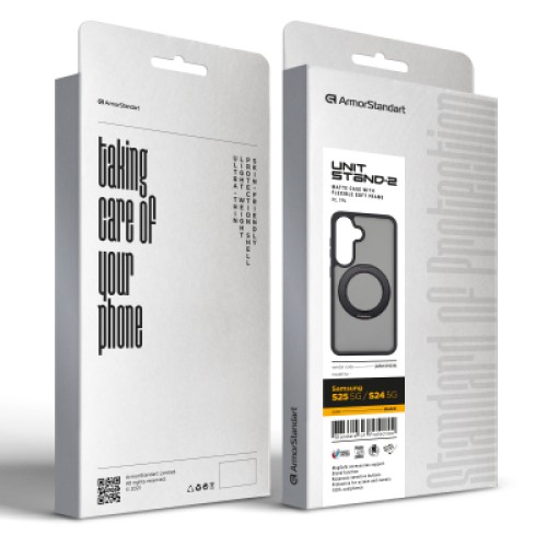 Чехол для мобильного телефона Armorstandart Unit Stand2 Samsung S25 5G / S24 5G Black (ARM89559) Чехол для мобильного телефона Armorstandart Unit Stand2 Samsung S25 5G / S24 5G Black (ARM89559)