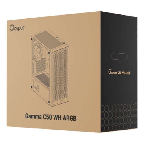 Корпус для ПК OCYPUS GAMMA C50 WH ARGB (GAMMA-C50-WHG400XX-GL)
