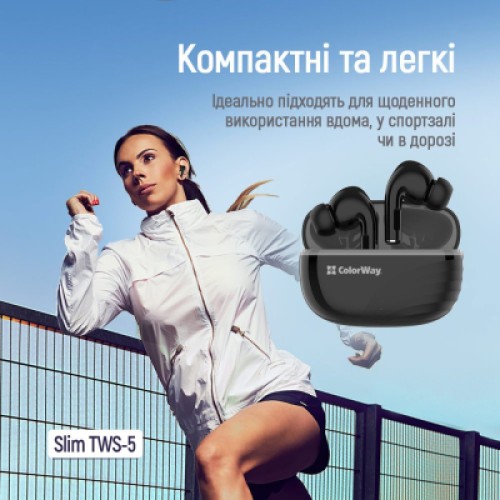 Наушники ColorWay Slim TWS-5 Earbuds Black (CW-TWS5BK)
