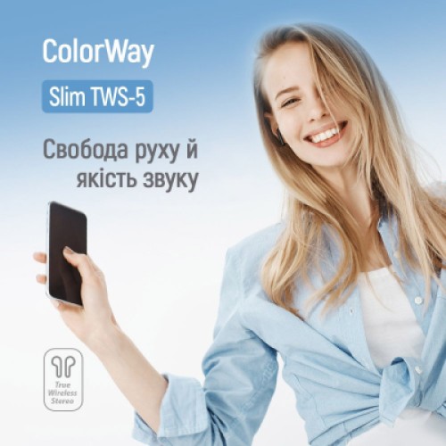 Наушники ColorWay Slim TWS-5 Earbuds Black (CW-TWS5BK)