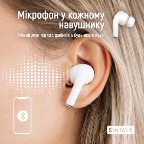 Наушники ColorWay Slim TWS-5 Earbuds White (CW-TWS5WT)