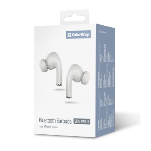 Наушники ColorWay Slim TWS-5 Earbuds White (CW-TWS5WT)