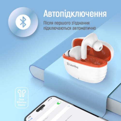 Наушники ColorWay Slim TWS-5 Earbuds White (CW-TWS5WT)