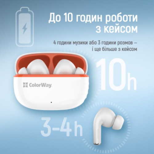 Наушники ColorWay Slim TWS-5 Earbuds White (CW-TWS5WT)