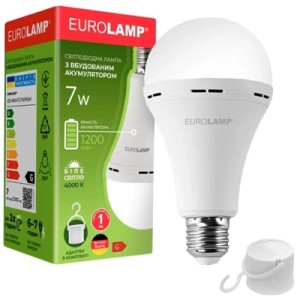 Лампочка Eurolamp A60 7W 4000K 1200mAh (LED-A60-07274(EM)AV)