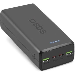 Батарея универсальная SBS 30000mAh 20W PD,QC, 2xUSB-A, 2xUSB-C Black (TTBB30000PD20K)
