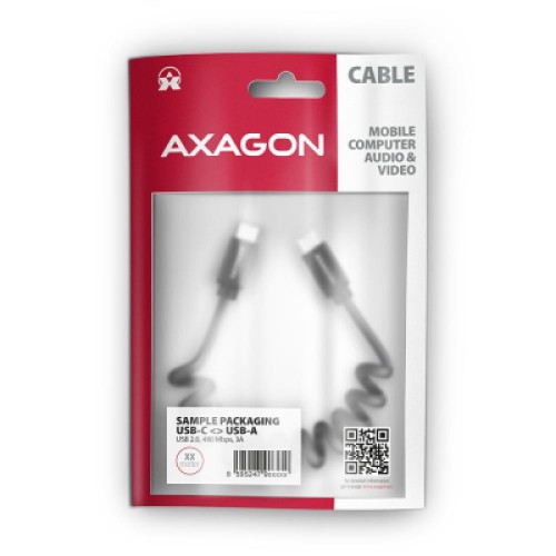 Дата кабель USB-C to USB-C 0.6m 60W black AXAGON (BUCM-CM10TB)