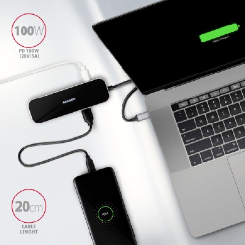 Концентратор AXAGON USB-C 6-in-1 to 4xUSB-A 5Gbps + 1xUSB-C PD100W + HDMI 4K30Hz 0.2m aluminum (HMC-6H4A) Концентратор AXAGON USB-C 6-in-1 to 4xUSB-A 5Gbps + 1xUSB-C PD100W + HDMI 4K30Hz 0.2m aluminum (HMC-6H4A)