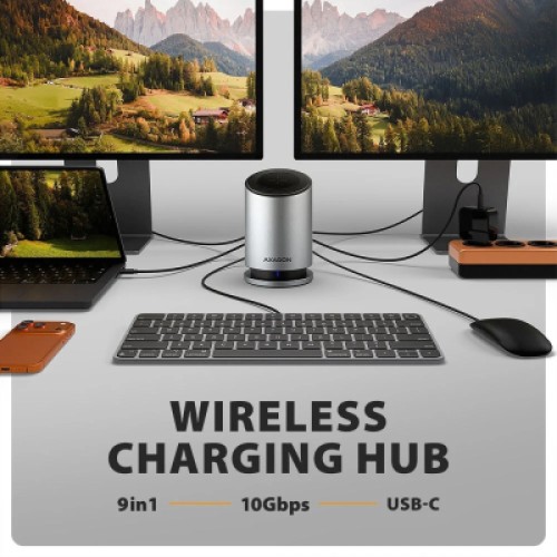 Концентратор AXAGON USB-C 9-in-1 wireless 15W PD100W 0.6m (HMC-WL9) Концентратор AXAGON USB-C 9-in-1 wireless 15W PD100W 0.6m (HMC-WL9)