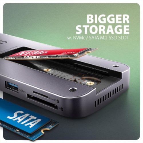 Концентратор AXAGON USB-C 12-in-1 HDMI + DisplayPort + RJ45 1000Mbps + PD100W aluminum gray (HMC-12GM2) Концентратор AXAGON USB-C 12-in-1 HDMI + DisplayPort + RJ45 1000Mbps + PD100W aluminum gray (HMC-12GM2)