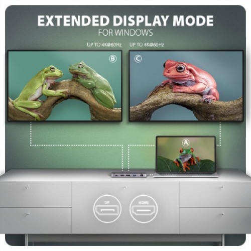 Концентратор AXAGON USB-C 12-in-1 HDMI + DisplayPort + RJ45 1000Mbps + PD100W aluminum gray (HMC-12GM2) Концентратор AXAGON USB-C 12-in-1 HDMI + DisplayPort + RJ45 1000Mbps + PD100W aluminum gray (HMC-12GM2)