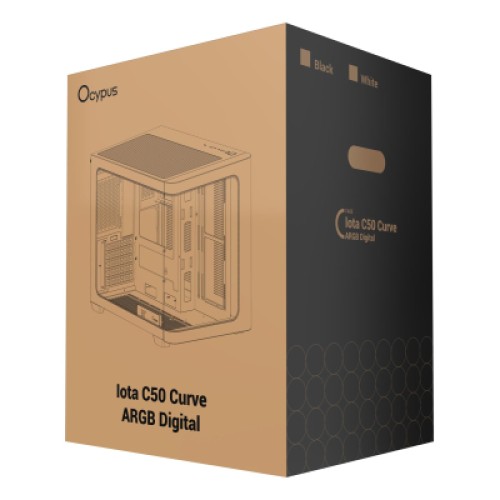 Корпус для ПК OCYPUS IOTA C50 BK CURVE ARGB DIGITAL (OTA-C50-BKD300CD-GL)