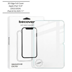 Стекло защитное BeCover 3D Edge Full Cover Apple iPad 10.9" (2022/2024) / iPad (A16) 2025 11" (714773)