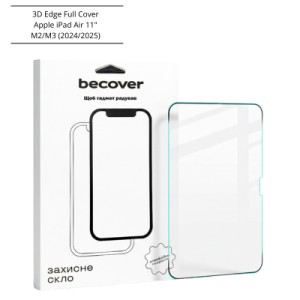 Стекло защитное BeCover 3D Edge Full Cover Apple iPad Air 11" M2/M3 (2024/2025) (714774)