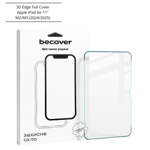 Стекло защитное BeCover 3D Edge Full Cover Apple iPad Air 11" M2/M3 (2024/2025) (714774) Стекло защитное BeCover 3D Edge Full Cover Apple iPad Air 11" M2/M3 (2024/2025) (714774)