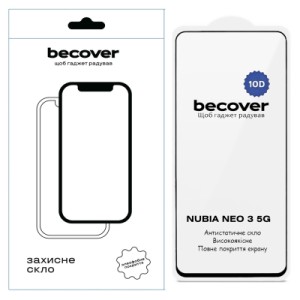 Стекло защитное BeCover 10D Nubia Neo 3 5G Black (714762)