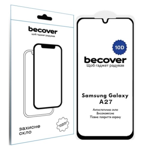 Стекло защитное BeCover 10D Samsung Galaxy A27 SM-A276 Black (714915) Стекло защитное BeCover 10D Samsung Galaxy A27 SM-A276 Black (714915)