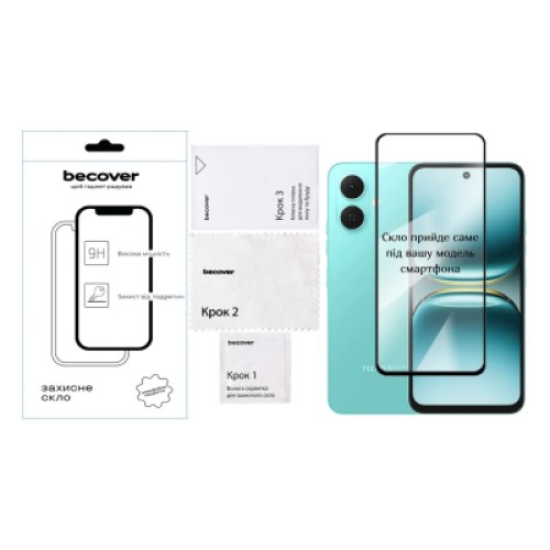Стекло защитное BeCover 10D Tecno Spark Go 2 (KM4) Black (714370)