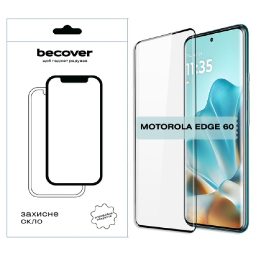 Стекло защитное BeCover EDGE Motorola Edge 60 Black (714769) Стекло защитное BeCover EDGE Motorola Edge 60 Black (714769)
