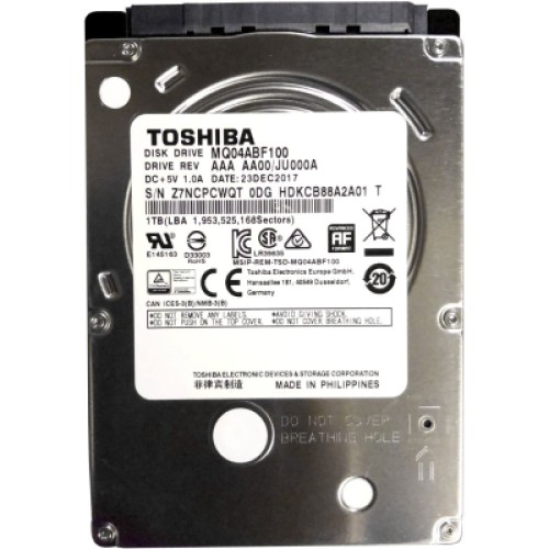 Жесткий диск для ноутбука 2.5" 1TB Toshiba (MQ04ABF100) Жесткий диск для ноутбука 2.5" 1TB Toshiba (MQ04ABF100)