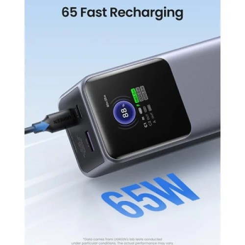 Батарея универсальная Ugreen 20000mAh 130W Nexode Smart Display with Built-in Cable (PB723 55365B)