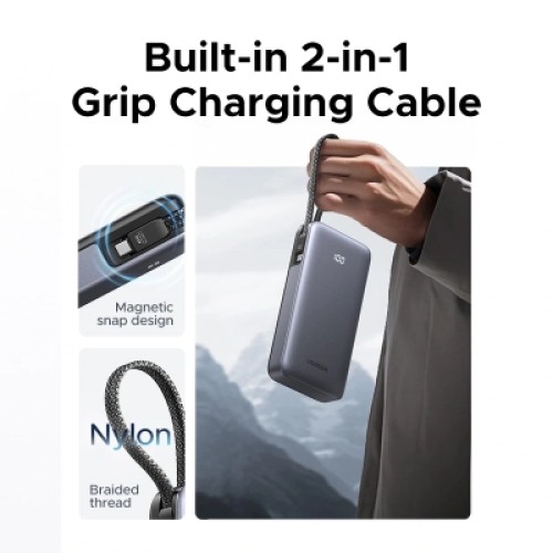 Батарея универсальная Ugreen 20000mAh 45W with Built-in Cable (PB536 55988B)