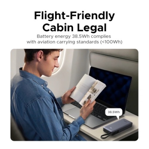 Батарея универсальная Ugreen 20000mAh 45W with Built-in Cable (PB536 55988B)