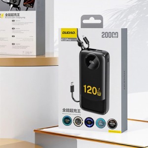 Батарея универсальная Dudao K13Pro 20000mAh 22,5W PD, QC, with built-in USB-C/Lightning cables (6977196680276)