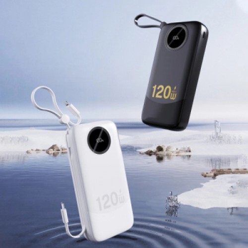 Батарея универсальная Dudao K13Pro 20000mAh 22,5W PD, QC, with built-in USB-C/Lightning cables (6977196680276)