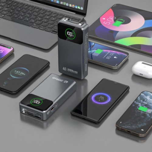 Батарея универсальная Dudao K31Pro 20000mAh 45W PD, QC, with built-in USB-C/Lightning cables (6977196682010)