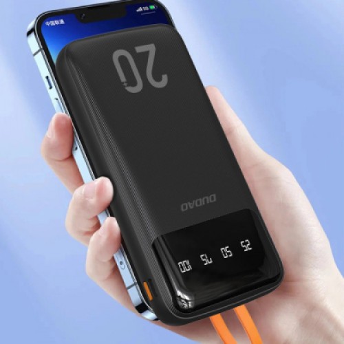 Батарея универсальная Dudao K6Pro+ 20000mAh 10W with USB-C/Lightning/MicroUSB/USB-A cables (6977196682393)