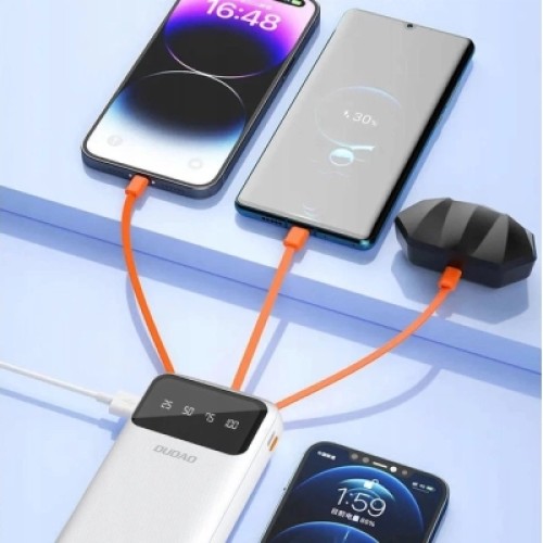 Батарея универсальная Dudao K6Pro+ 20000mAh 10W with USB-C/Lightning/MicroUSB/USB-A cables (6977196682409)