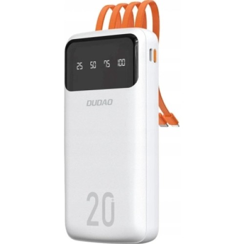 Батарея универсальная Dudao K6Pro+ 20000mAh 10W with USB-C/Lightning/MicroUSB/USB-A cables (6977196682409)