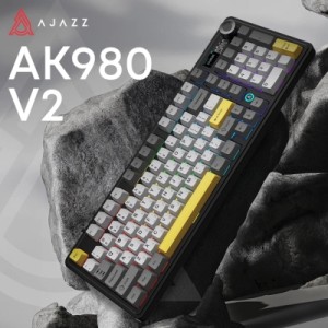 Клавіатура Ajazz AK980 V2 Maillard Switch Wireless/Bluetooth/USB UA Black/Grey/Yellow (AK980-V2-M-BGY)