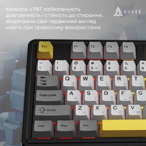 Клавиатура Ajazz AK980 V2 Maillard Switch Wireless/Bluetooth/USB UA Black/Grey/Yellow (AK980-V2-M-BGY)