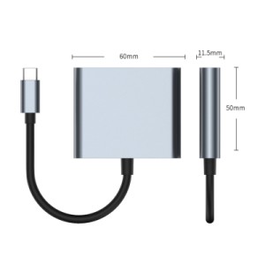 Концентратор Dynamode USB-C 3-in-1 1xHDMI 4K + 1xUSB 3.0 + 1xUSB-C PD 87W (Multiport USB-C 3-in-1 dark grey)