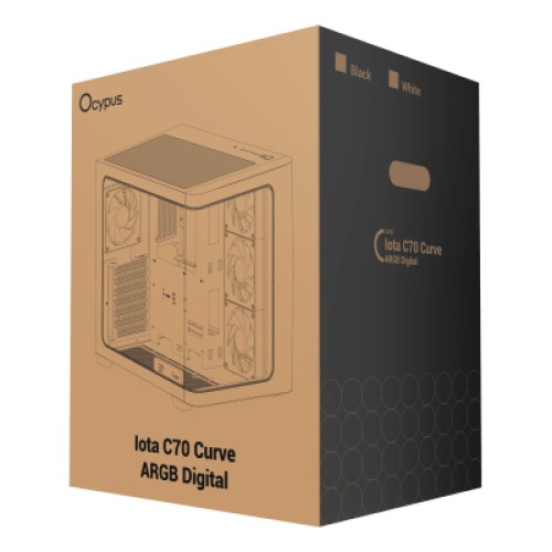 Корпус для ПК OCYPUS IOTA C70 BK CURVE ARGB DIGITAL (IOTA-C70-BKD400CD-GL)