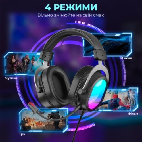Наушники Fifine H16 7.1 RGB Black (H16) Наушники Fifine H16 7.1 RGB Black (H16)