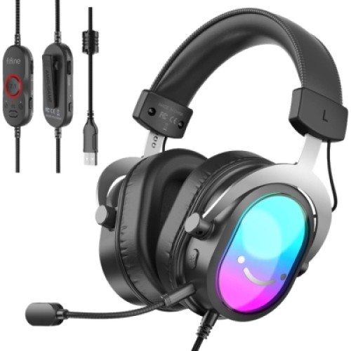 Наушники Fifine H16 7.1 RGB Black (H16) Наушники Fifine H16 7.1 RGB Black (H16)