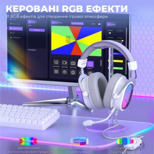 Наушники Fifine H16 7.1 RGB White (H16W) Наушники Fifine H16 7.1 RGB White (H16W)
