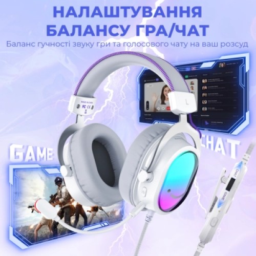 Наушники Fifine H16 7.1 RGB White (H16W) Наушники Fifine H16 7.1 RGB White (H16W)