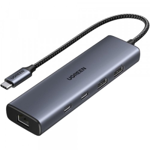 Концентратор Ugreen USB-C to 1xUSB-A 3.2 + 1xUSB-A 2.0 + 2xUSB-C 3.2 + RJ45 + PD CM512 gray (45320) Концентратор Ugreen USB-C to 1xUSB-A 3.2 + 1xUSB-A 2.0 + 2xUSB-C 3.2 + RJ45 + PD CM512 gray (45320)