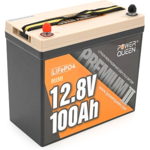 Батарея LiFePo4 Power Queen 12.8V 100Ah Mini (P12V100-PREM-16-A60-DE) Батарея LiFePo4 Power Queen 12.8V 100Ah Mini (P12V100-PREM-16-A60-DE)